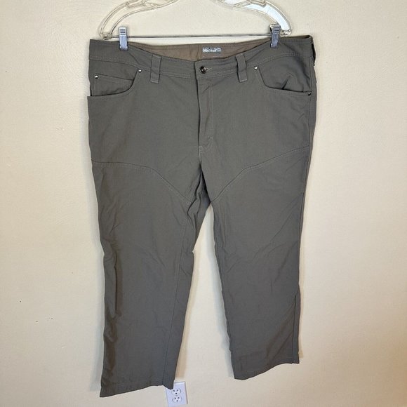 Marmot Hiking Pants Mens 40 X 32 Flat Front Khaki Nylon Outdoors Camping Active - Picture 1 of 7